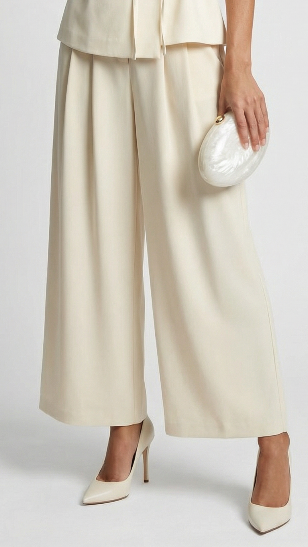 Epure - Wide-Leg Tailored Trousers Ivory