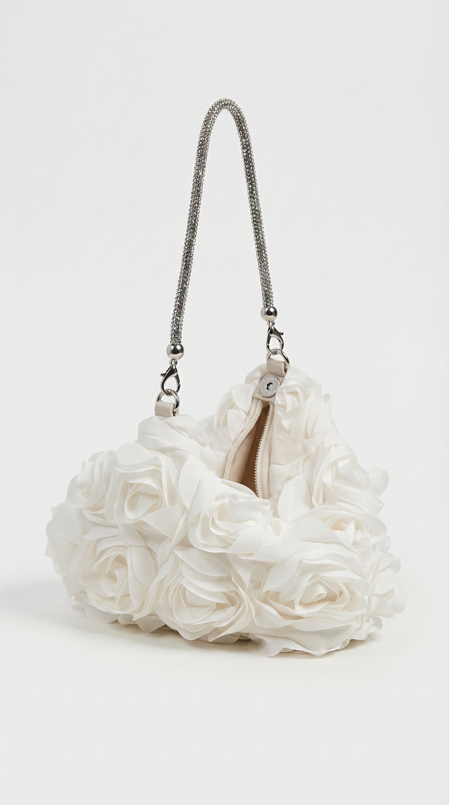 Isla - Romantic Floral Petal Evening Bag Beige