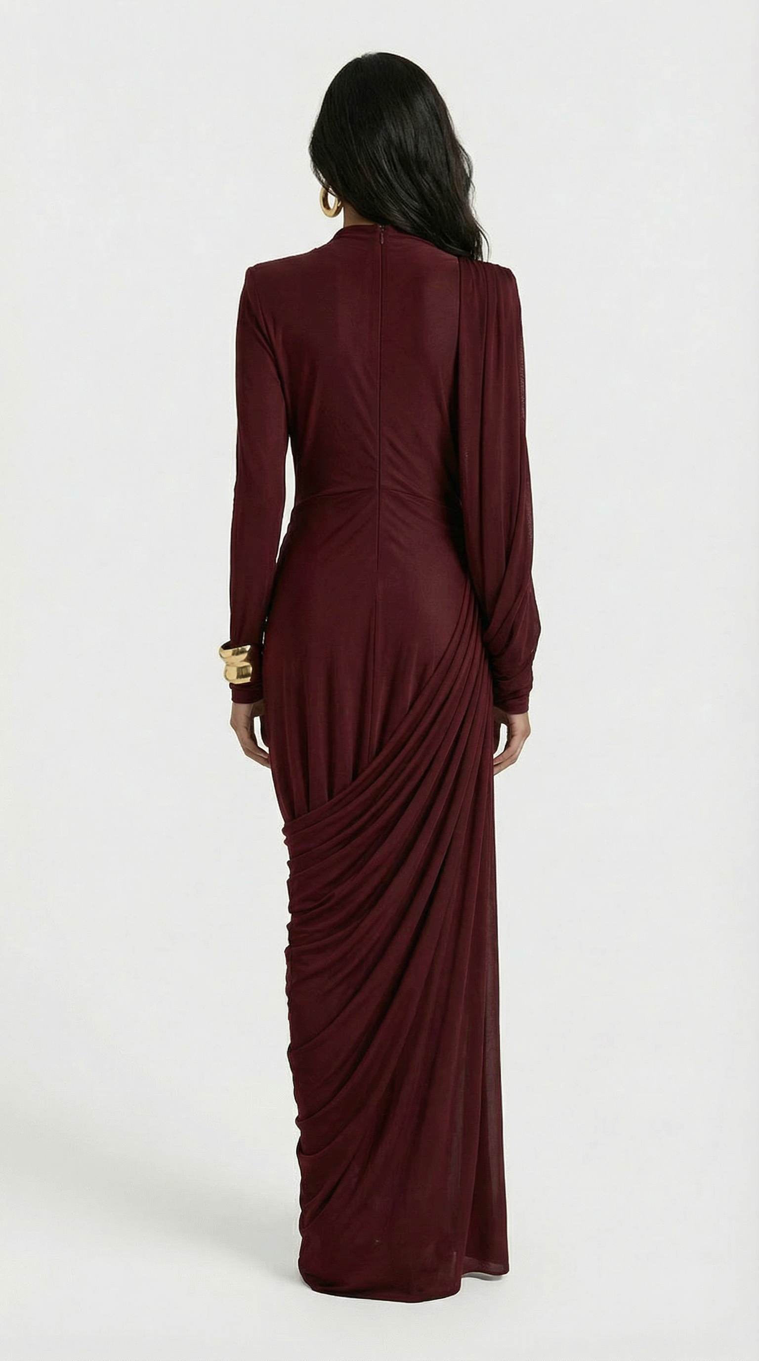 Naya - Elegant Vintage Spliced Ribbon Maxi Dress