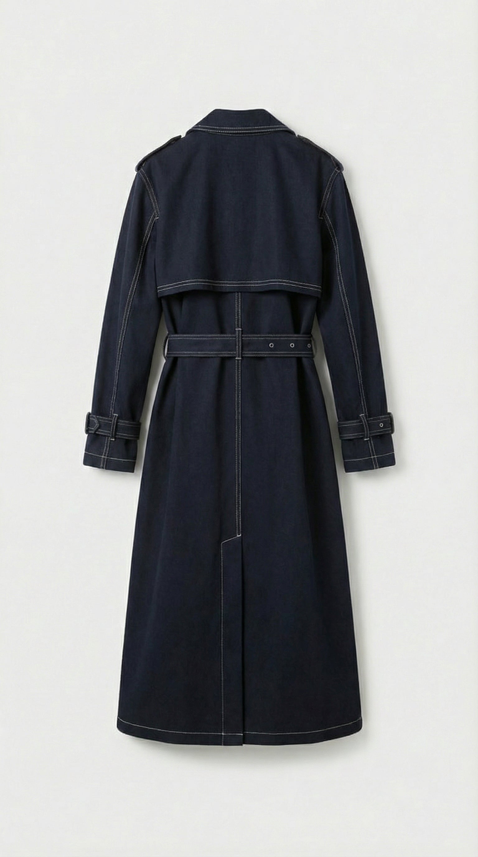 Aira - British Style Denim Trench Coat