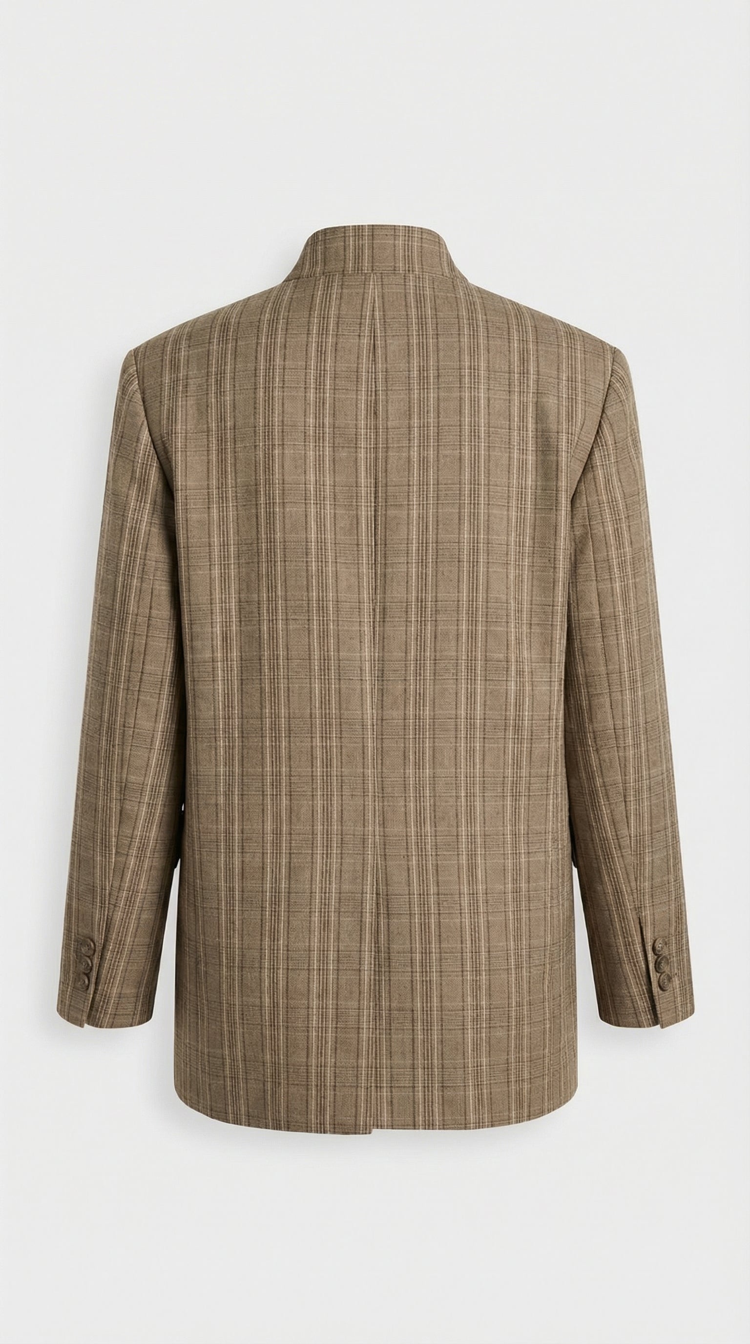 Helena - Vintage Plaid Stand-Neck Blazer