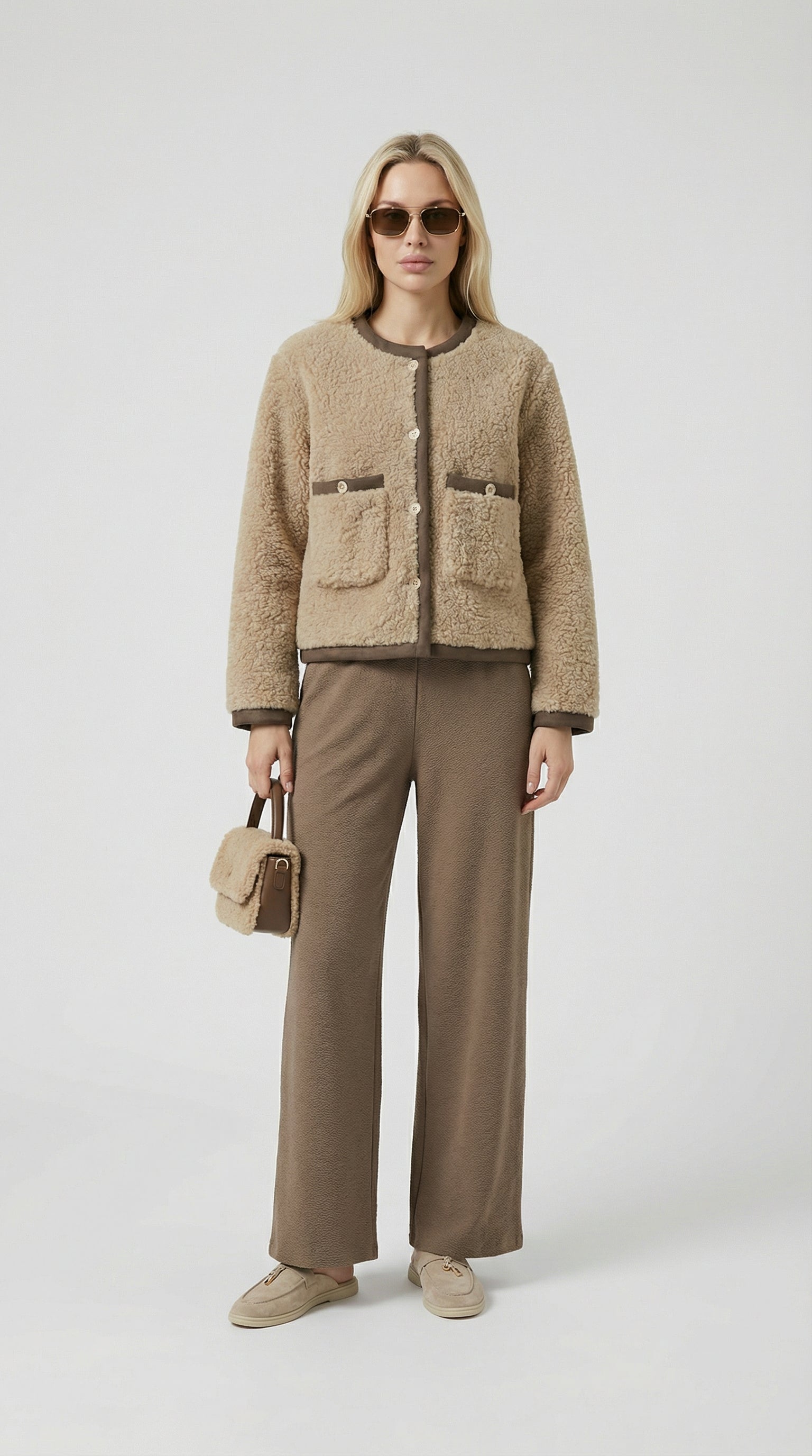 Mire - Vegan Fur Short Jacket Brown