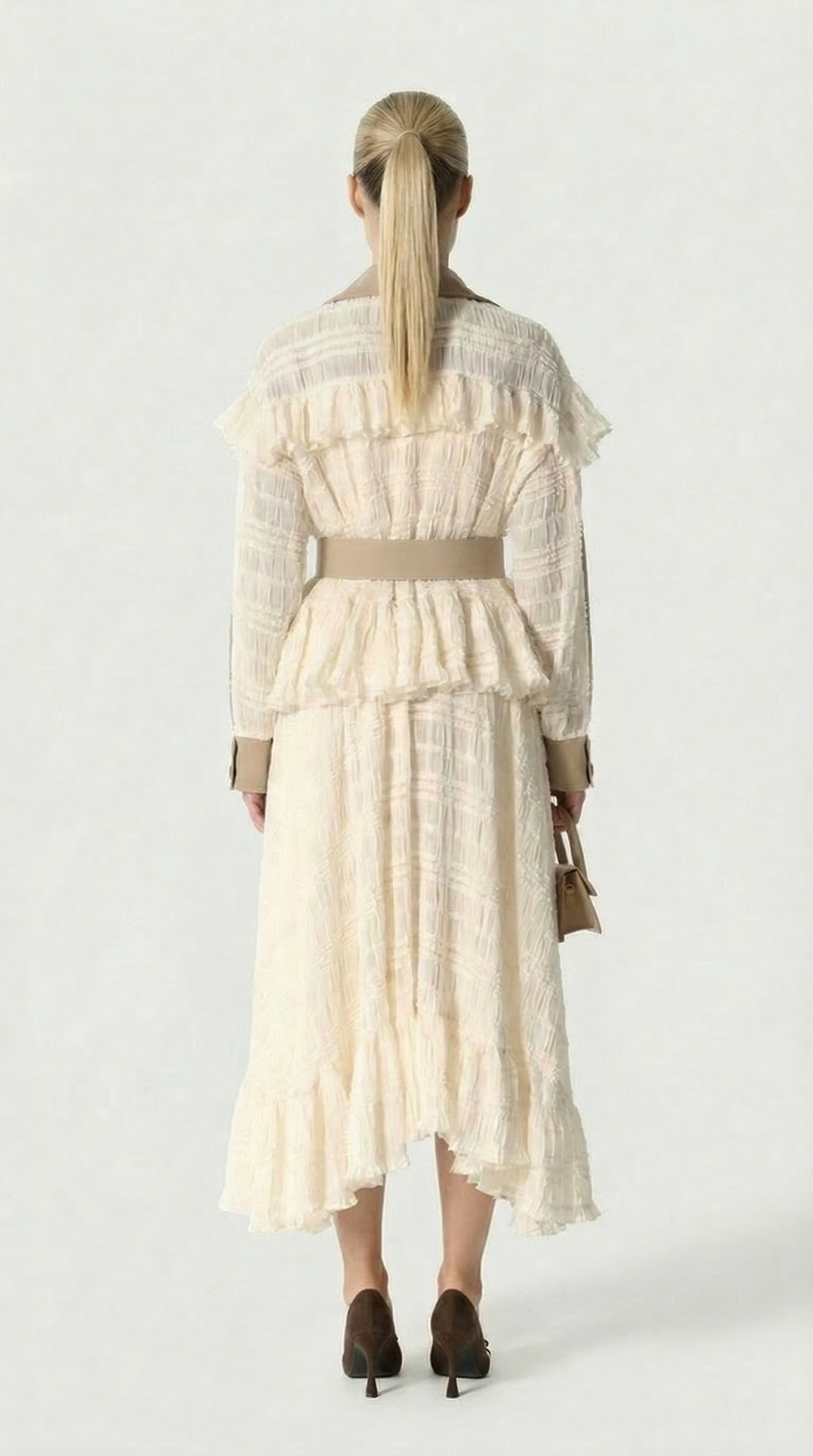 Siva - Irregular Lace Splicing Trench Coat