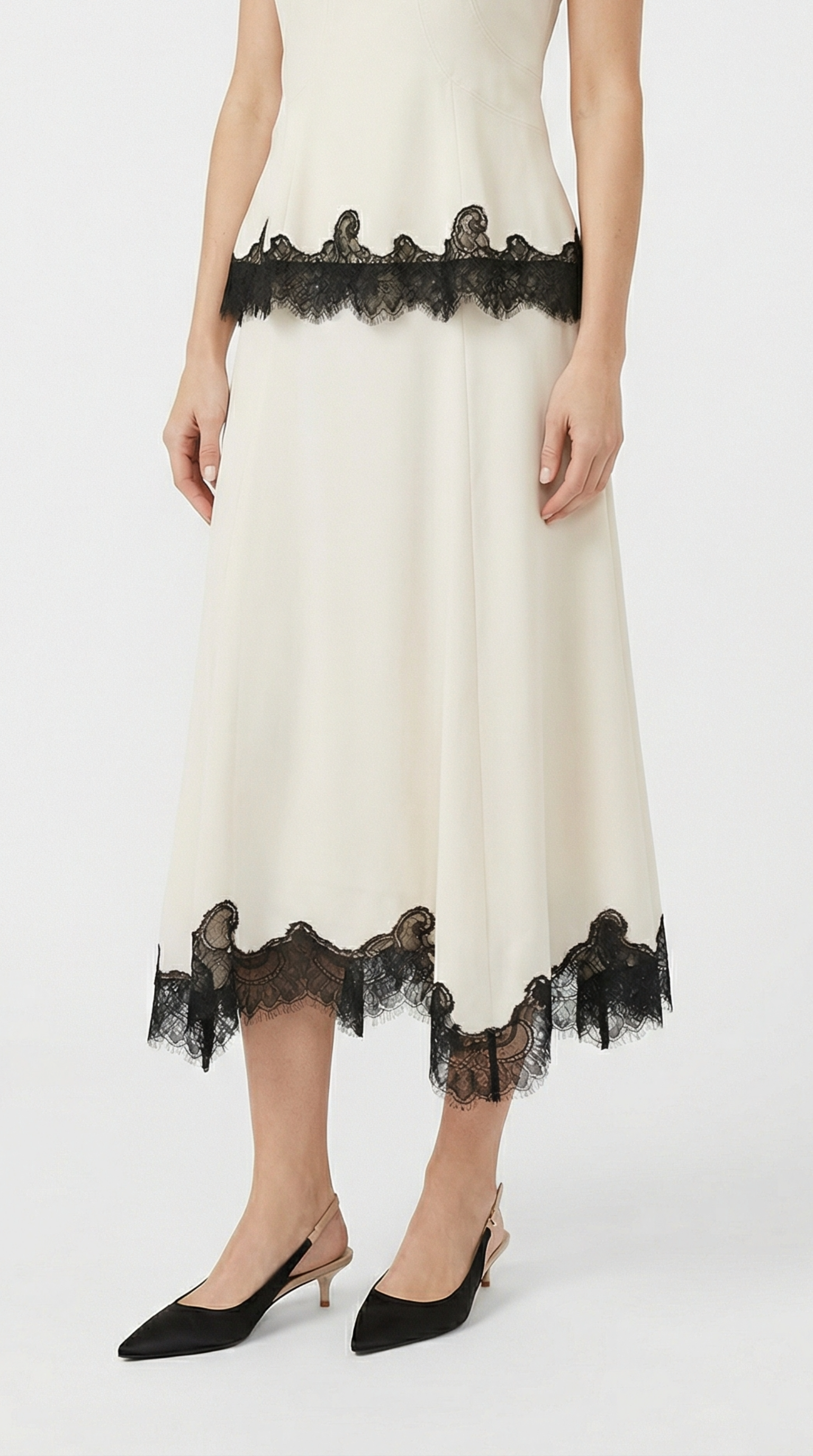 Sani - 100% Silk Lace Embroidery Long Skirt