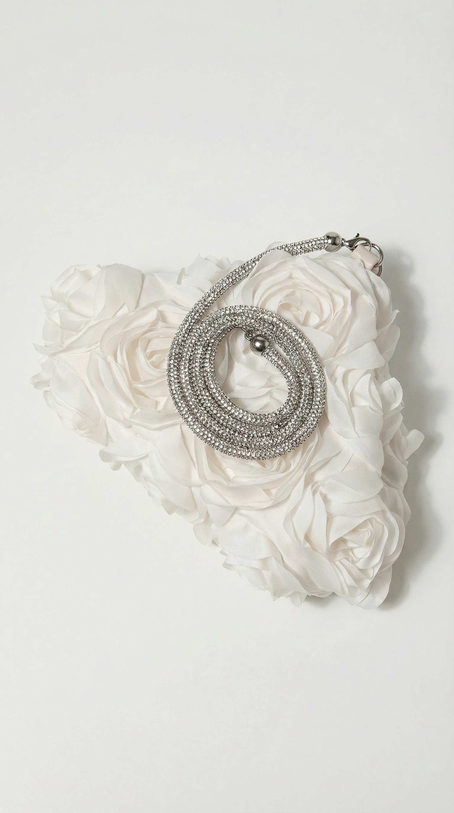 Isla - Romantic Floral Petal Evening Bag Beige