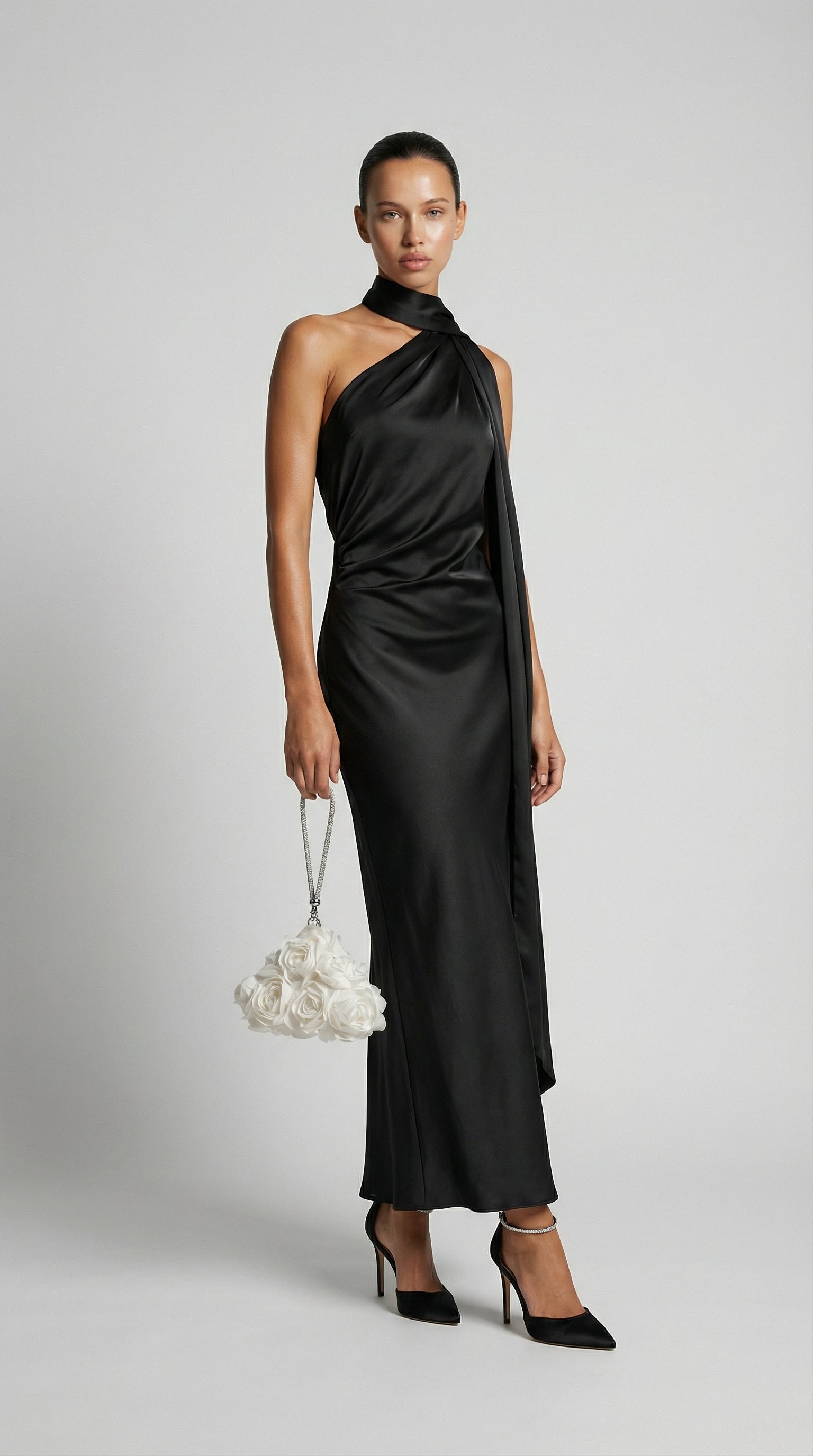 Isla - Romantic Floral Petal Evening Bag Beige