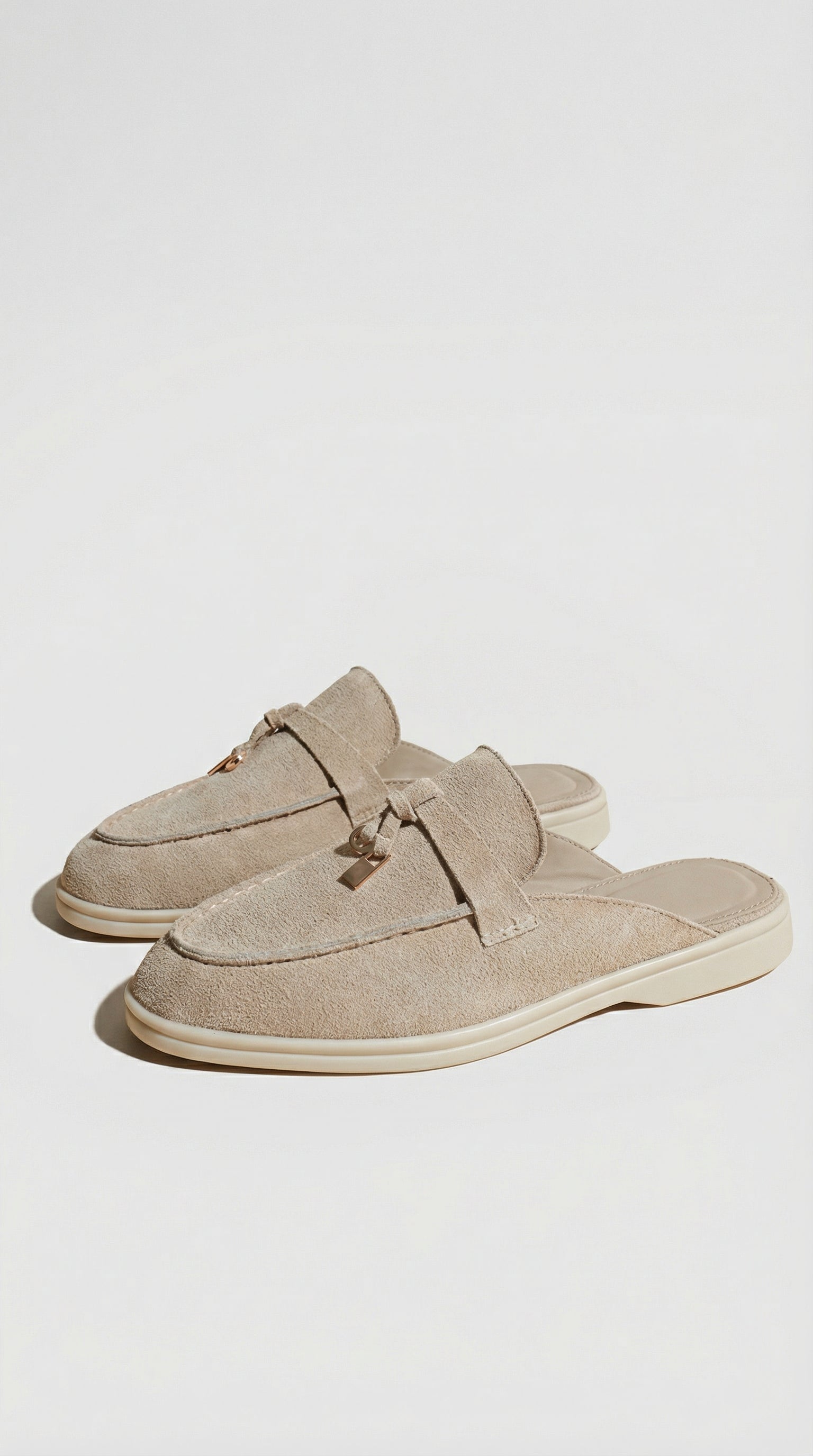 Sora - Natural Leather Slip-On Mules Ivory