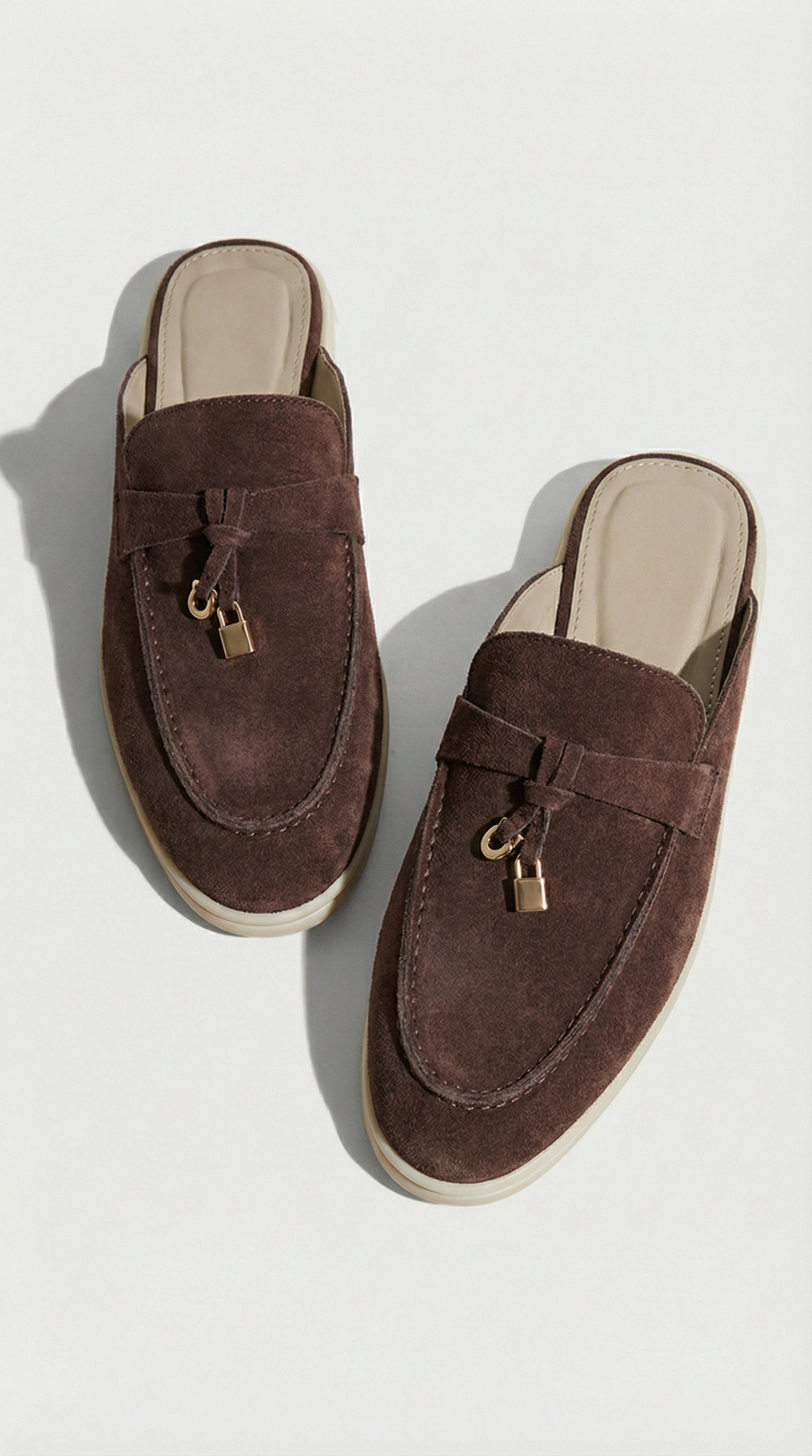 Sora - Natural Leather Slip-On Mules Brown