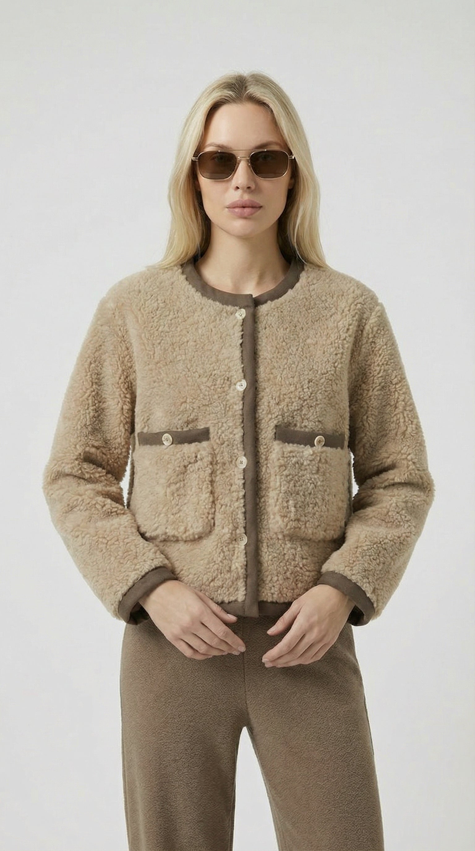 Mire - Vegan Fur Short Jacket Brown